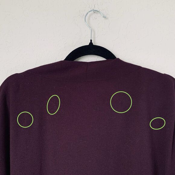 Akris Punto Cardigan Sweater US 16 Dark Purple Open 100% Wool Designer Luxury - Picture 7 of 13